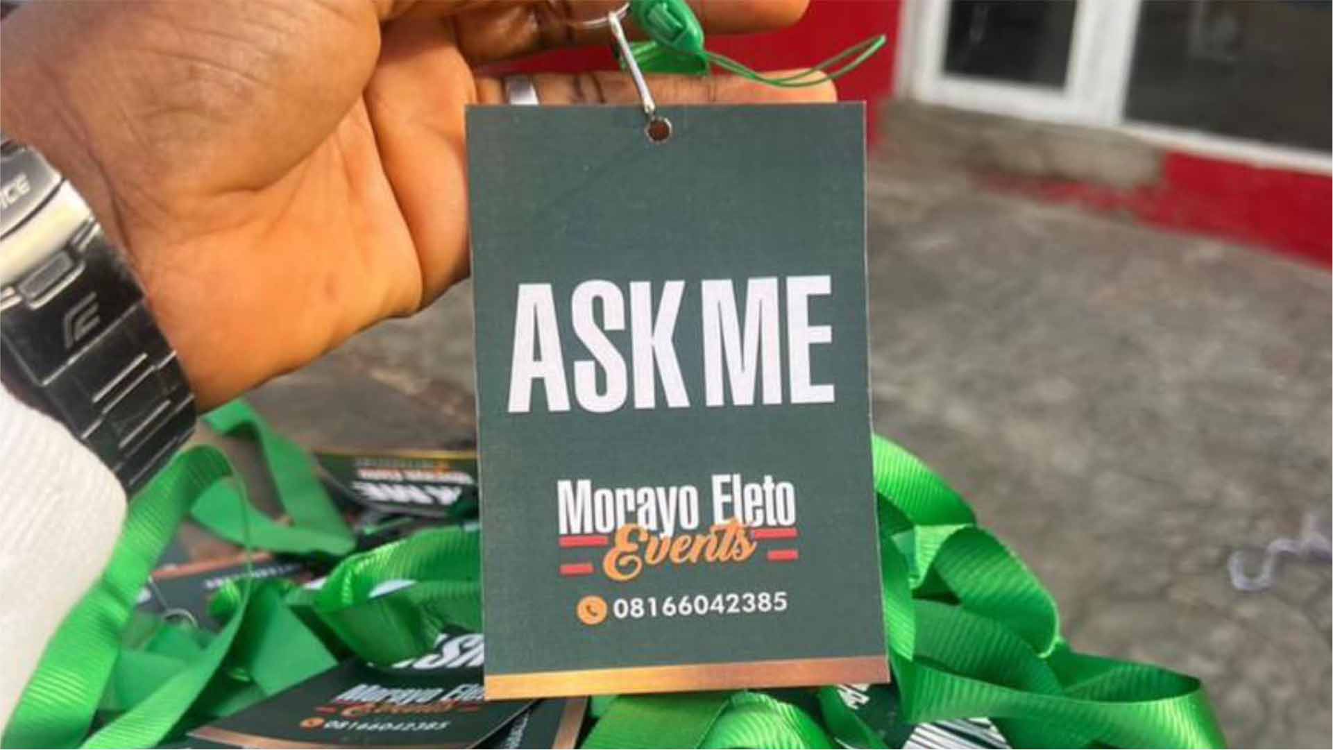 Event Ask Me Name Tag Design and Print in Lagos Nigeria