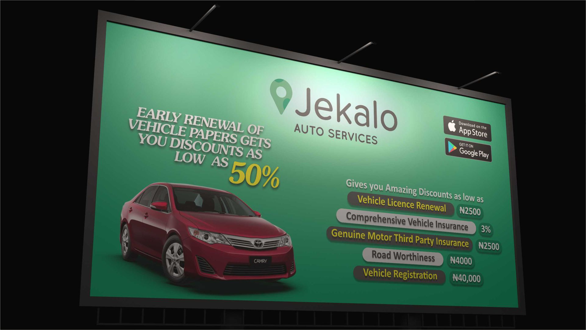 Creative Jekalo Billboard Branding in lagos nigeria