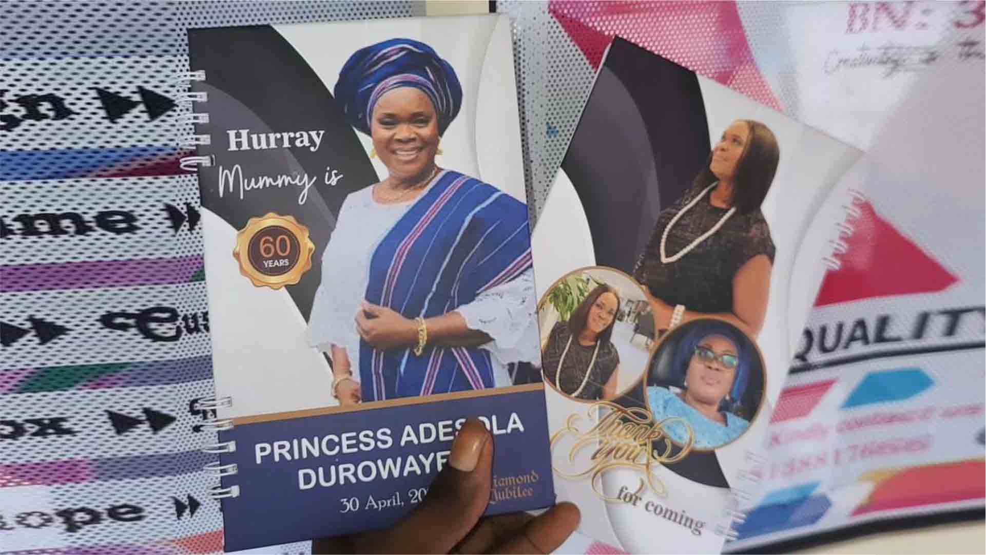 Birthday Anniversary Notepad Jotter Printing and Design in Lagos Nigeria