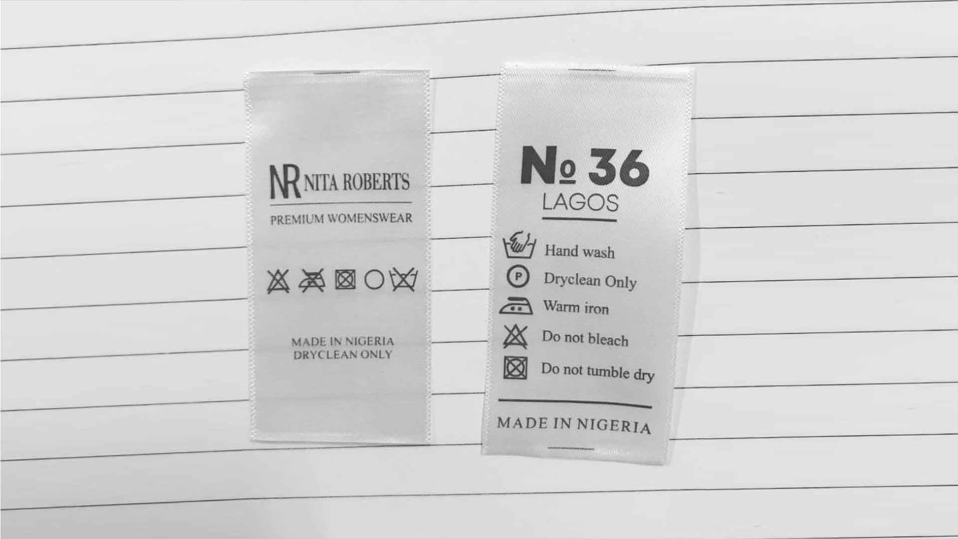 Care/Washing Instructions Design and Print in Lagos Nigeria