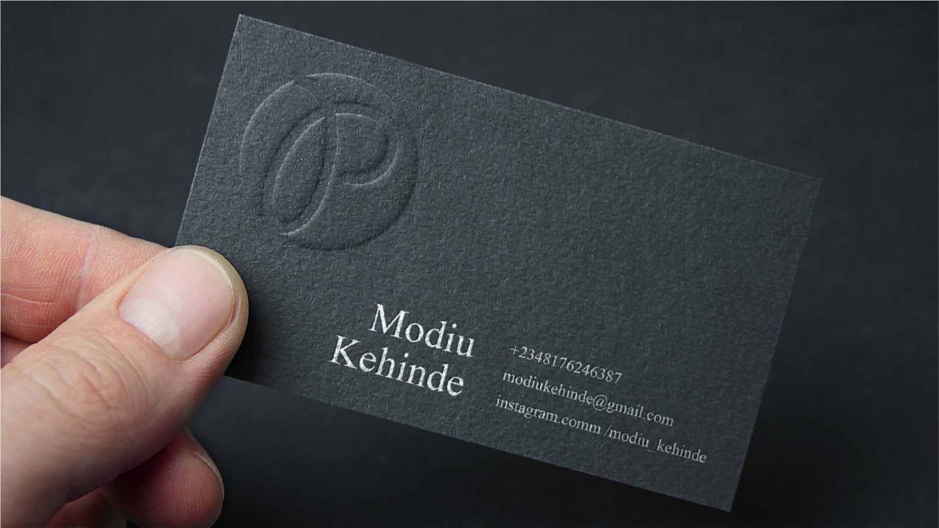 Debossed/Embossed Business Card Design and Print in Lagos Nigeria