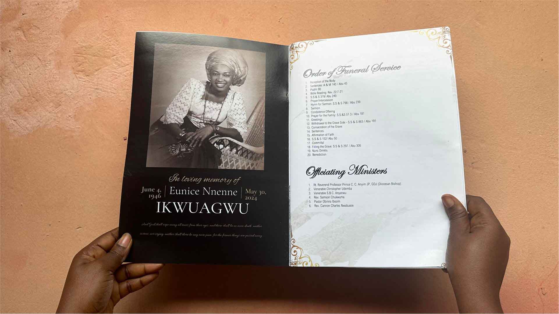 Funeral Service Program Brochure Print Design in Lagos Abuja Nigeria