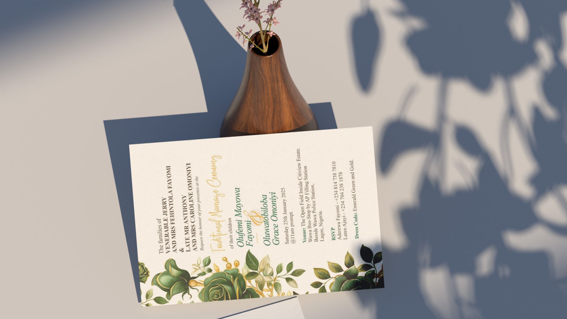 Wedding Invitation Card Design and Print in Lagos Nigeria