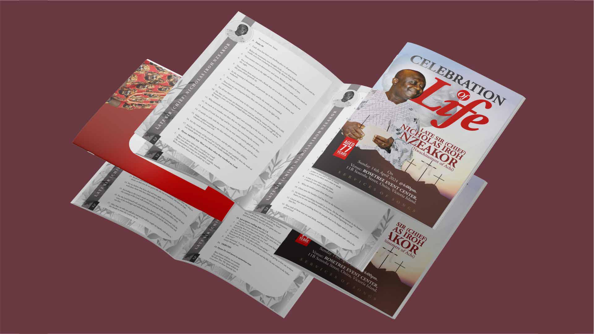 Funeral Service of Songs Programme Print and Design in Lagos Nigeria