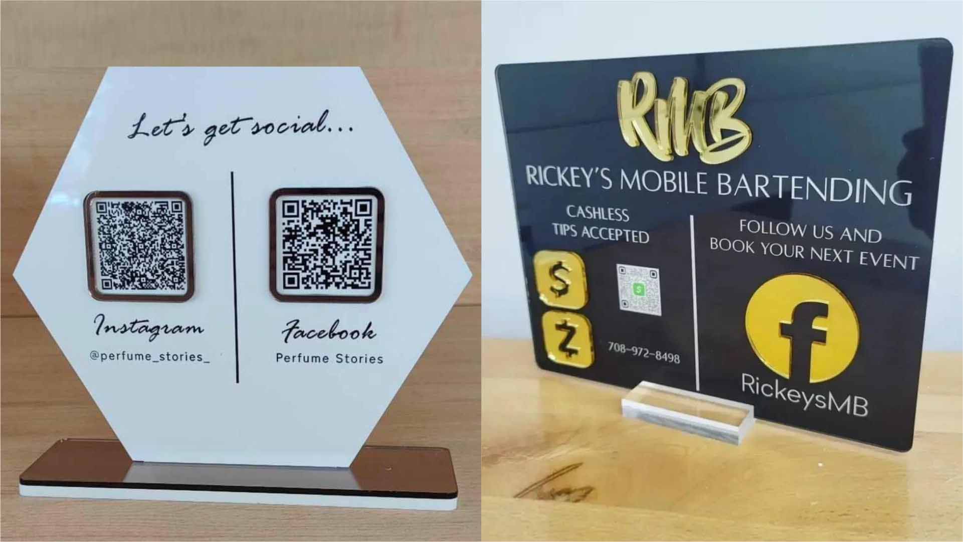 Business Social Media Table Top Sign Print and Payment Display Holder in Lagos Nigeria