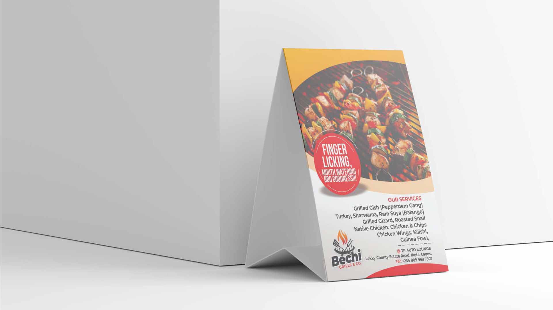 Table Tent Print and Design in Lagos Nigeria