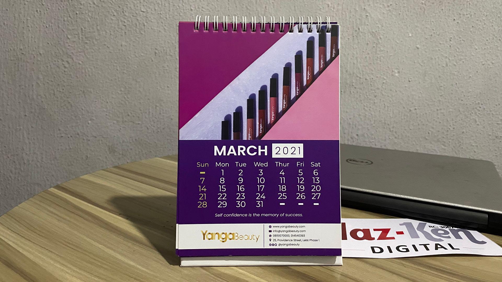 Table Calendar Printing and Design in Lagos Nigeria