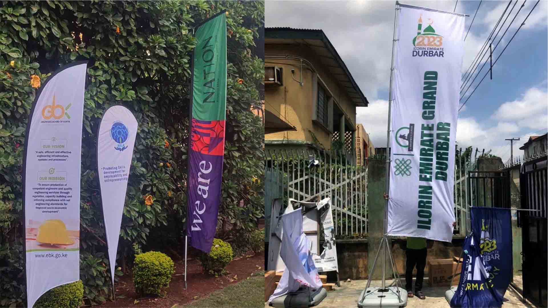 Custom Teardrop Feather Flag Banner in Lagos Nigeria