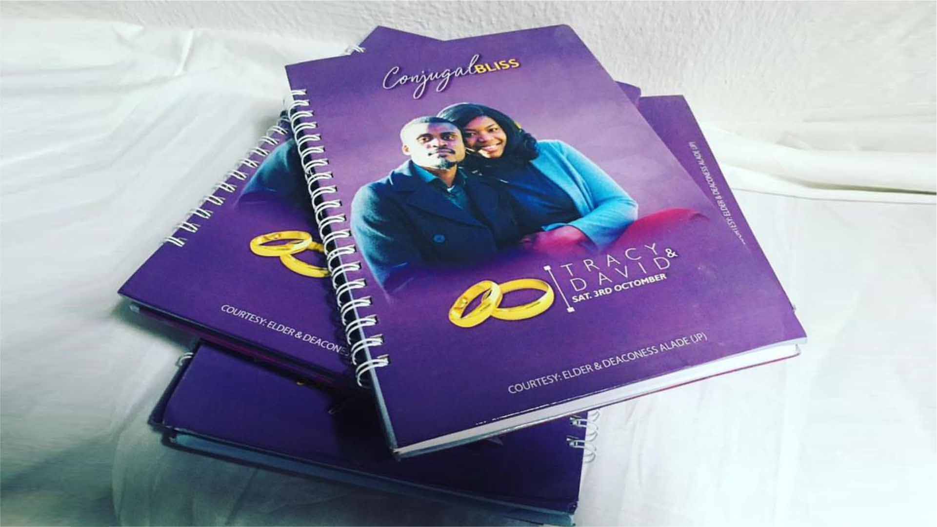 Wedding Souvenir Notepad Jotter Print and Design in Lagos Nigeria