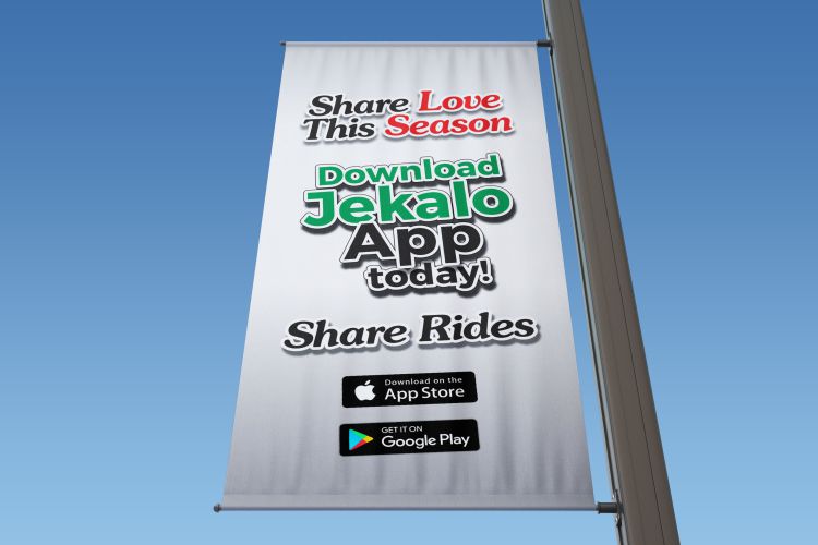 Jekalo Banner get Rides within Lagos Mockups Download