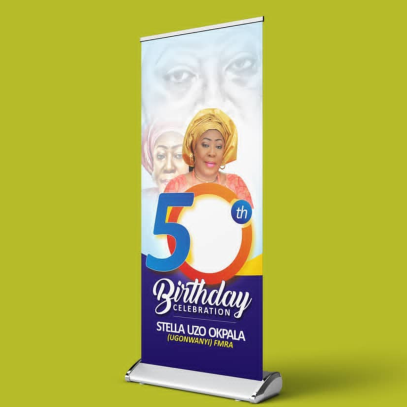 Birthday Designs Roll-up Banner @50